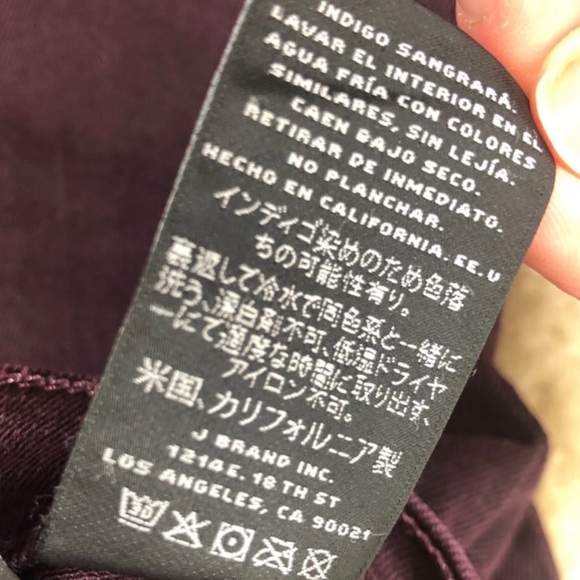 J Brand Women’s Super Skinny Dark Plum Purple Classic Denim Tight Zip Fly Jeans - Picture 16 of 16